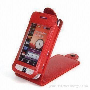Leather Case for Samsung S5230, with Snap Button Closure Design